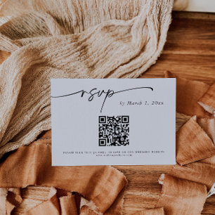 Carte d'insertion RSVP de code QR simple et élégan