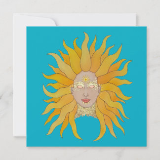 Carte d'inspiration Boho turquoise jaune or