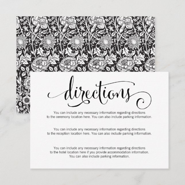 Carte d'instructions Mariage de script moderne We  (Devant / Derrière)