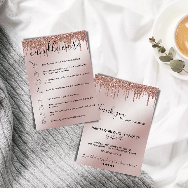 Carte d'instructions pour le soin des bougies Ajou (Illustrated icons candle care instructions)