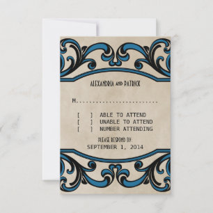 Carte d'intervention Blue Gothic Swirls