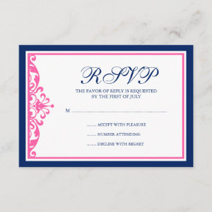 Carte d'intervention marine bleu et rose