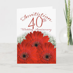 carte d'invitation 40e anniversaire de mariage - r