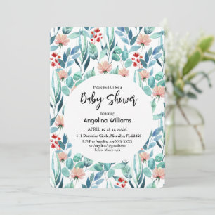 Carte d'invitation à baby shower plat avec design.