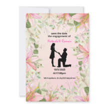 carte d'invitation à engagement plat Taille : 5" x