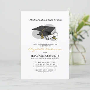 Carte d'invitation à la casquette d'admission de l