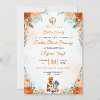 Carte d'invitation à la cérémonie de turban Sikh