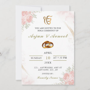 Carte d'invitation à la cérémonie Roka Floral Rose