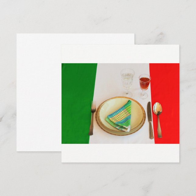 carte    d'invitation à la cuisine italienne (Devant / Derrière)