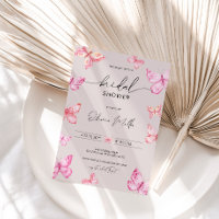 Carte d'invitation à la douche nuptiale papillon