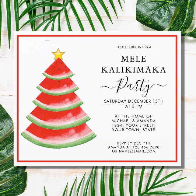 Carte d'invitation à la fête Budget Mele Kalikimak (Créateur téléchargé)