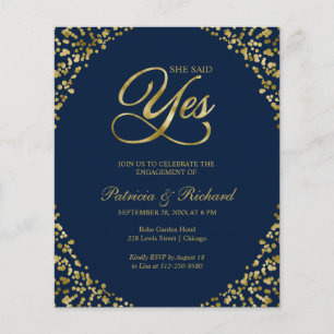 Carte d'invitation à la fête de fiançailles Budget