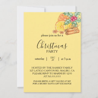 Carte d'invitation à la fête de Noël