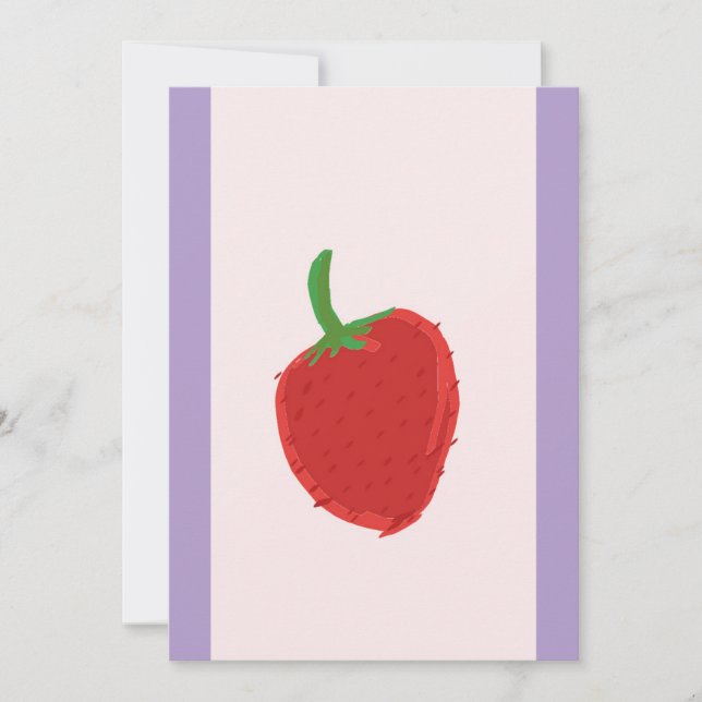 Carte d'invitation à la fraise (Devant)