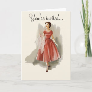 Carte d'invitation à la mode vintage