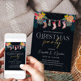 Carte d'invitation à la Parties scintillant d'or d