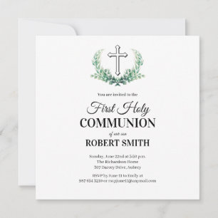Carte d'invitation à la première communion de la f