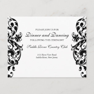 Carte d'invitation à la réception Mariage damassé 