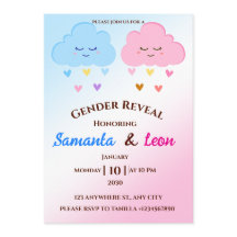 Carte d'invitation à la révélation du sexe