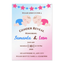 Carte d'invitation à la révélation du sexe