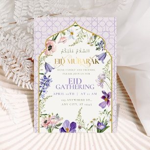 Carte d'invitation à l'Aïd Floral Purple Lilac