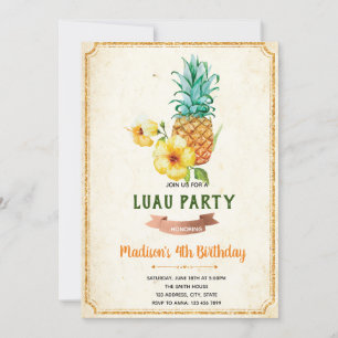 Carte d'invitation à l'ananas tropical