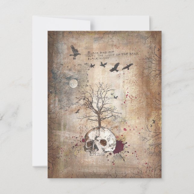 Carte d'invitation à l'art sombre de l'arbre mort (Devant)