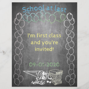 Carte d'invitation à l'inscription scolaire sur un