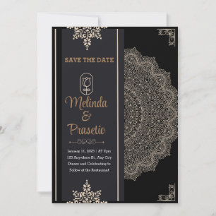 Carte d'invitation à plat mariage, taille : 5 po x
