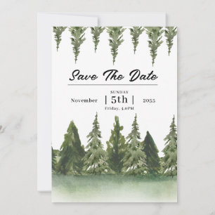 Carte d'invitation à un mariage d'hiver floral