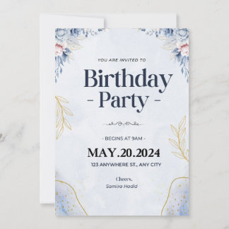 Carte d'invitation à une fête d'anniversaire