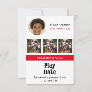 Carte d'invitation à une playdate