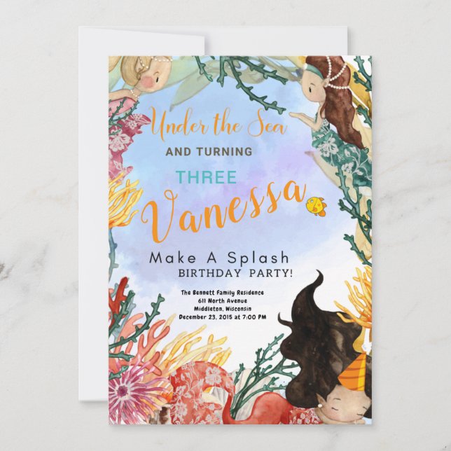 Carte d'invitation Anniversaire (Devant)