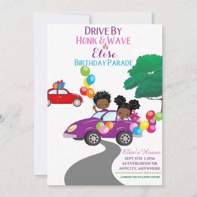 Carte d'invitation Anniversaire (Devant)