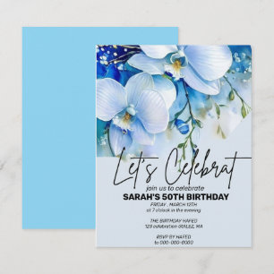 Carte d'invitation anniversaire modifiable bleu ro