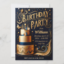 Carte d'invitation anniversaire pour Lui