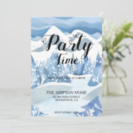 Carte d'invitation aquarelle Winter Wonderland