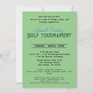 Carte d'invitation au golf du Tournoi de Charité a