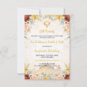 Carte d'invitation au Path Sukhmani Sahibji, Akhan