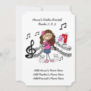 Carte d'invitation au récital de violon d'Anna 7,