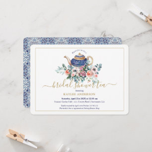 Carte d'invitation au thé à la Fête des mariées fl