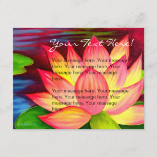 Carte d'invitation avec peinture de fleur de lotus