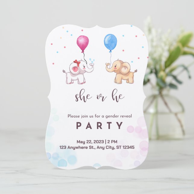 Carte d'invitation baby shower (Debout devant)