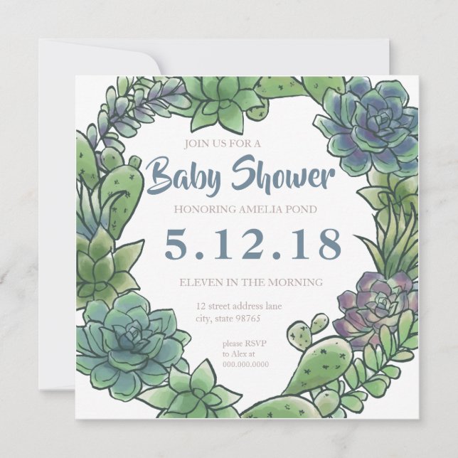 Carte d'invitation baby shower 2 (Devant)
