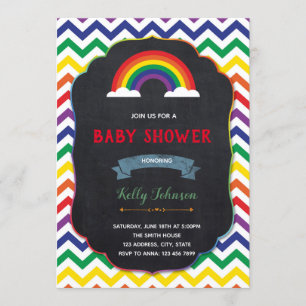 Carte d'invitation baby shower Rainbow