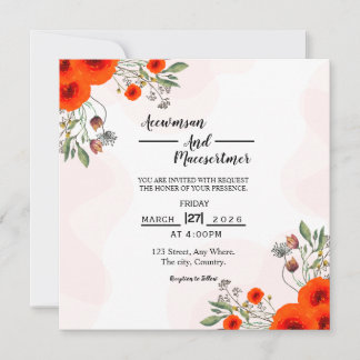 Carte d'invitation Bifold mariage Carré