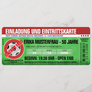 Carte d'invitation billet football particulière