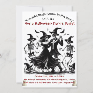 Carte d'invitation Black Aduween Dance Party