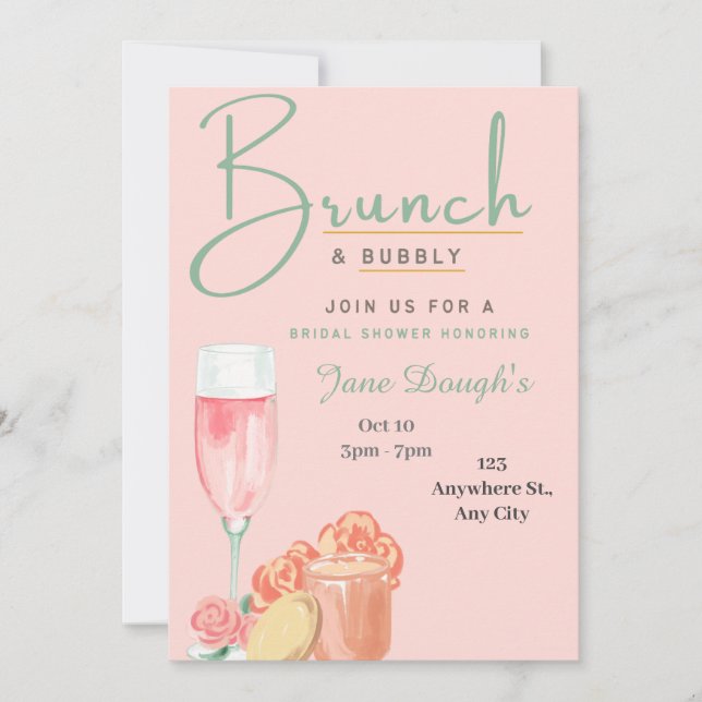 Carte d'invitation Brunch et Bubbly (Devant)