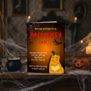 Carte d'Invitation Citrouille d'Halloween